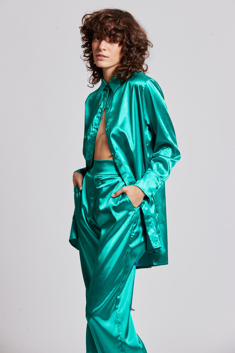 Alma Shirt in Emerald Green