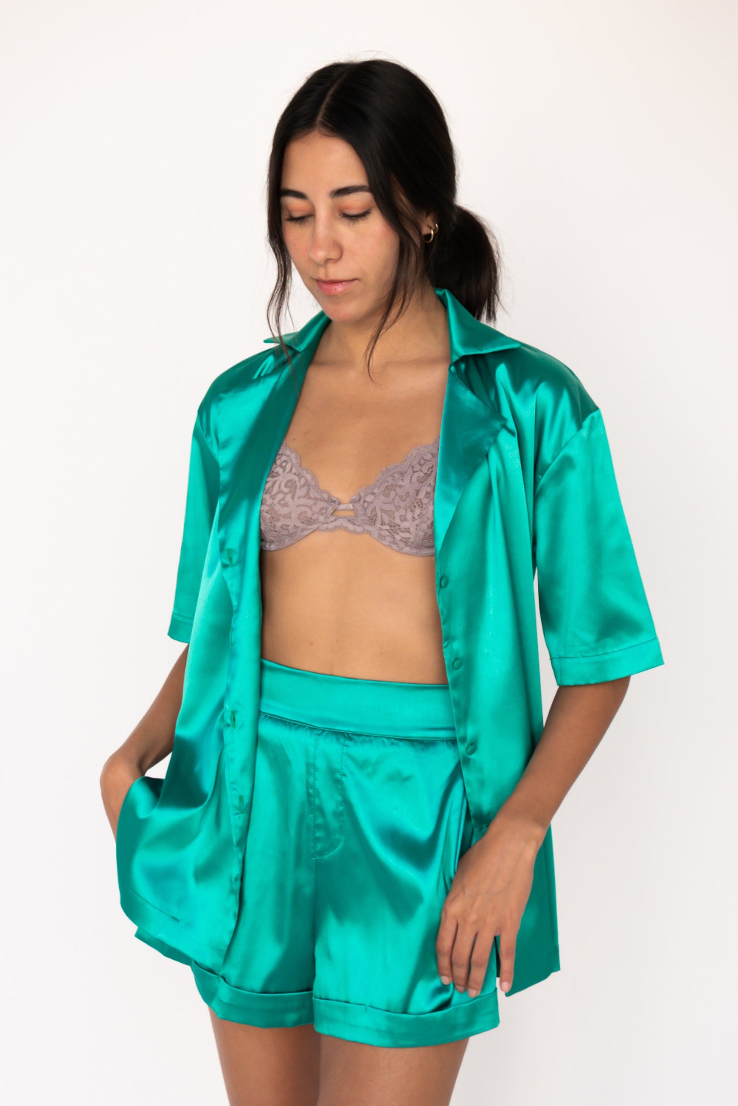 Sofia Shorts in Emerald Green