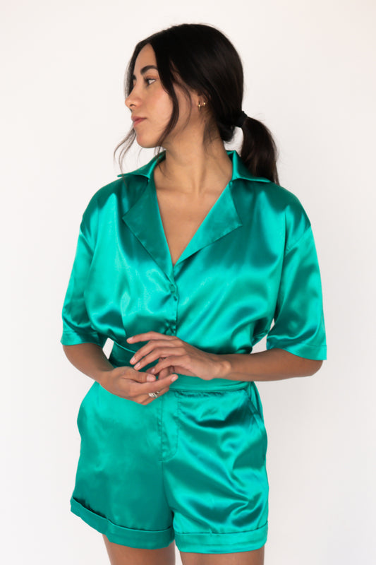 Sofia Shirt in Emerald Green