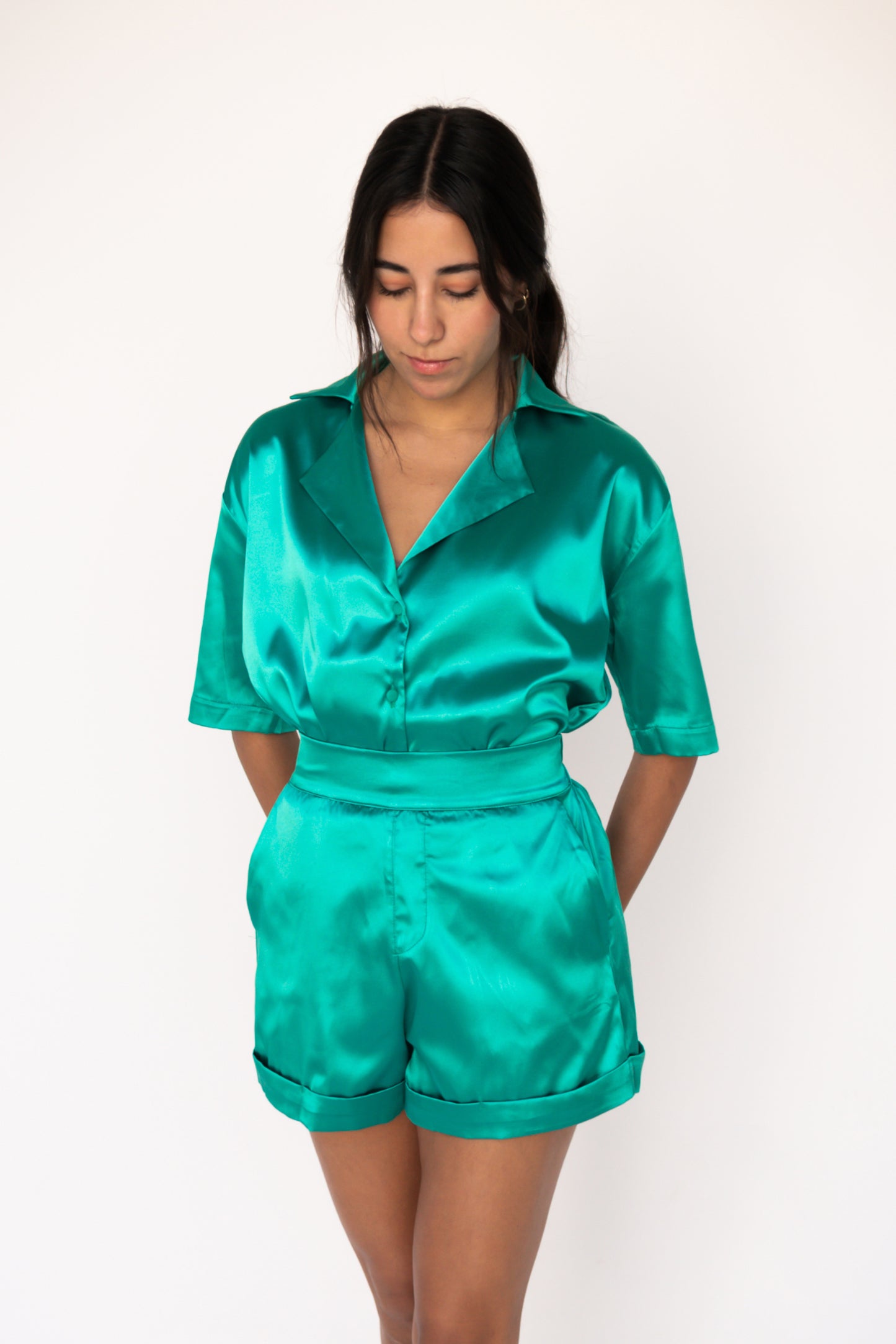 Sofia Shirt in Emerald Green