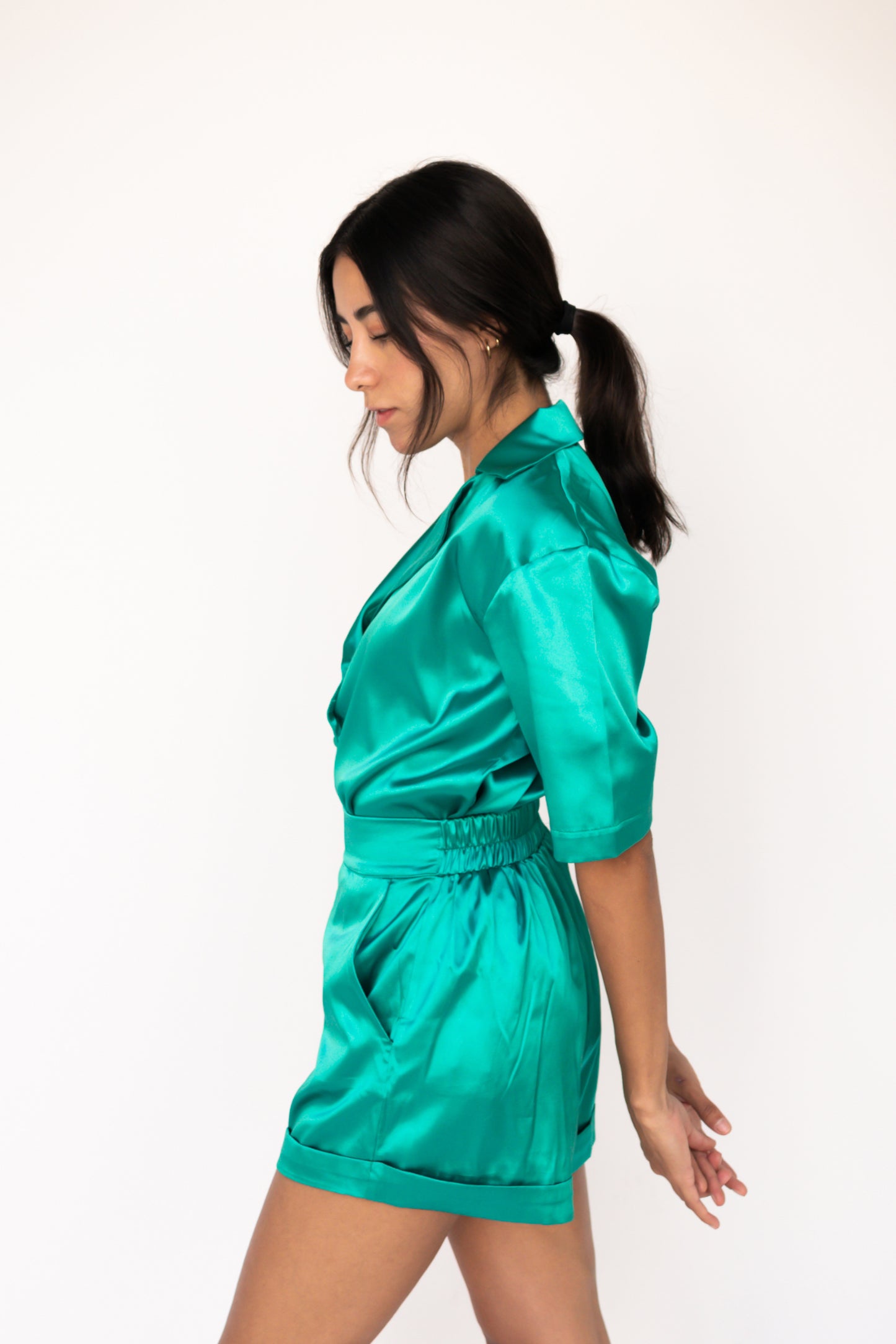 Sofia Shirt in Emerald Green