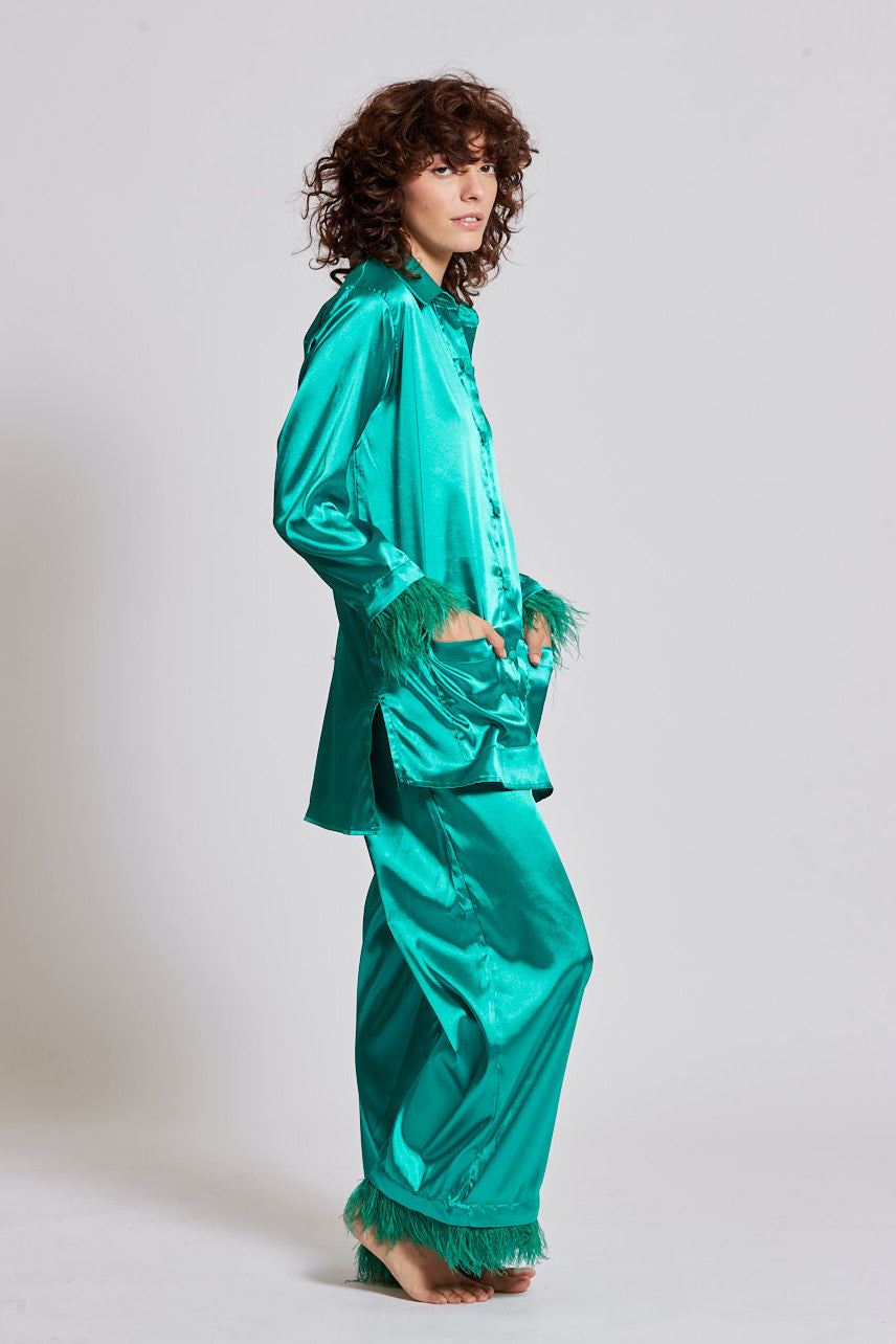 Maria Shirt in Emerald Green