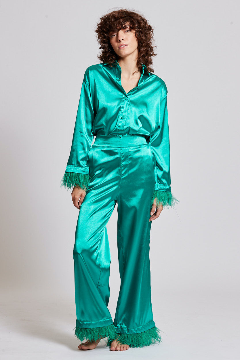 Maria Shirt in Emerald Green