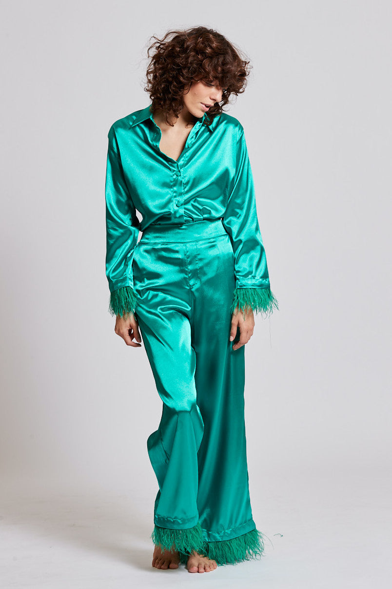 Maria Pants in Emerald Green