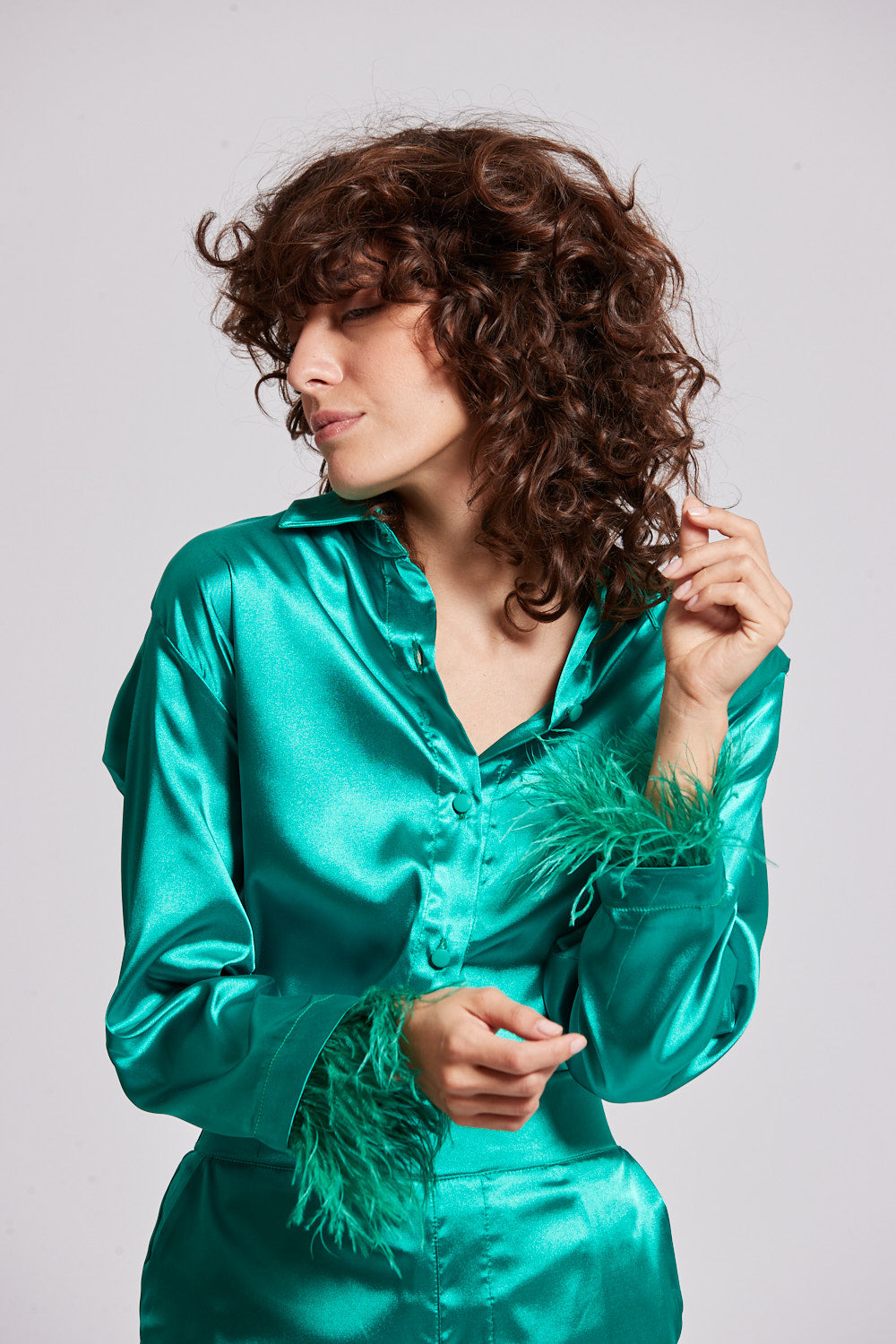 Maria Shirt in Emerald Green